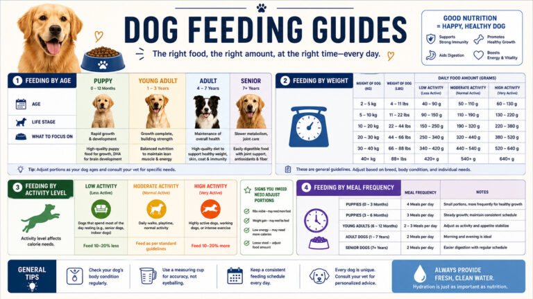 Dog Feeding Guides – Feeding by Age Weight Activity Meal Frequency.